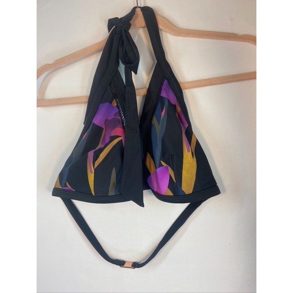 TED BAKER BLACK FLORAL 2 PIECE BIKINI BOTTOMS 36" TOP IS B-C CUP - Picture 5 of 6